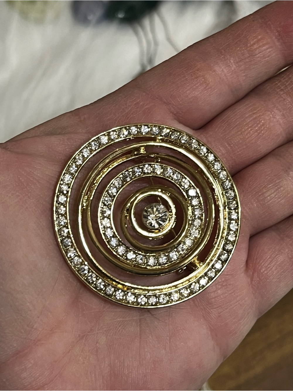 Swirl Rhinestone Brooch - Picture 5 of 8